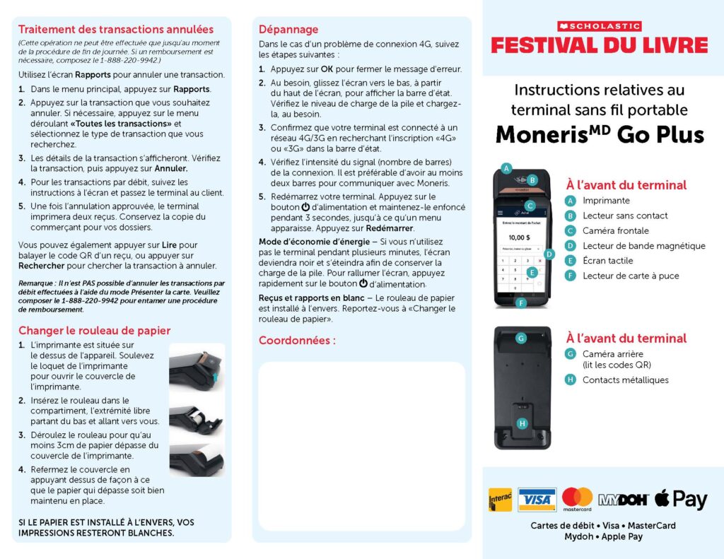 Moneris® Go Plus Handheld Wireless Terminal Instructions - Download