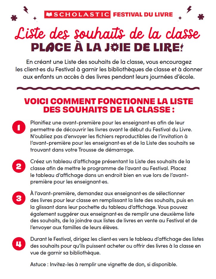 Affichage – Liste des souhaits de la classe - Téléchargez