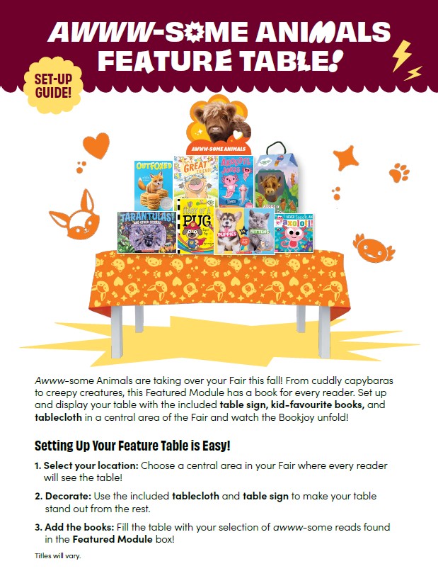 Awww-some Animal Feature Table Instructions - Download