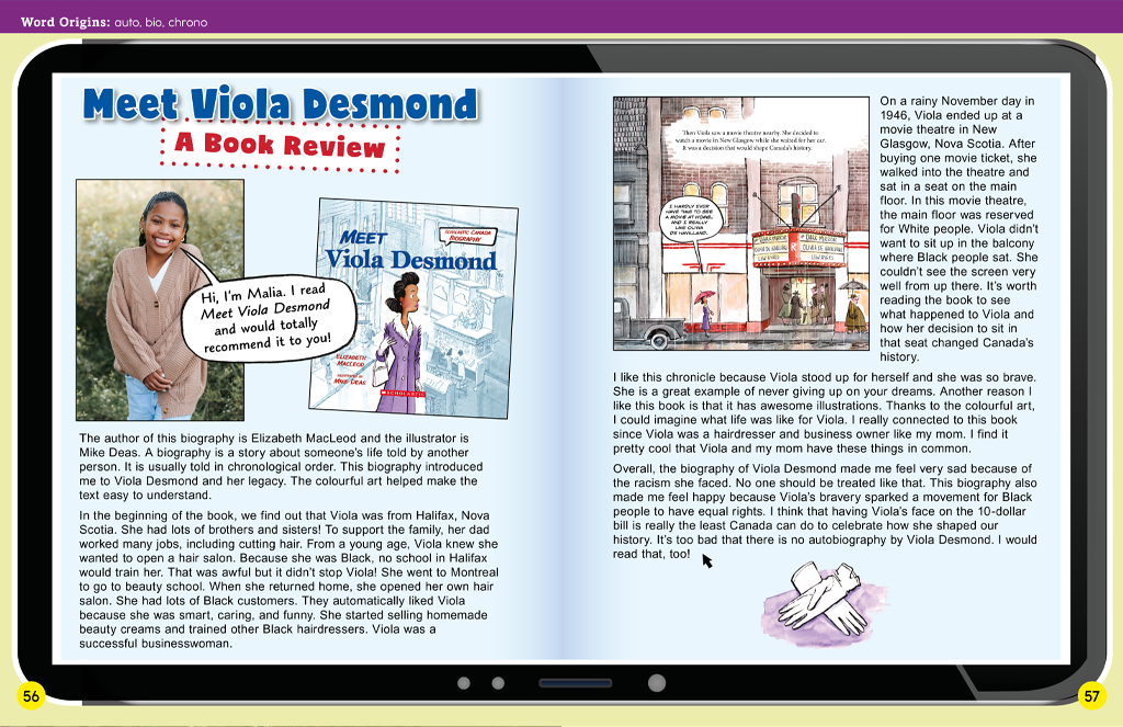Student Book Word Origins: auto, bio, chrono spread - Download PDF