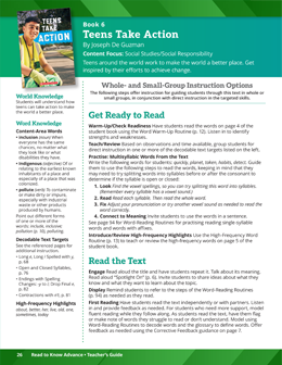 Teens Take Action Lesson Plan - View Lesson Plan Sample